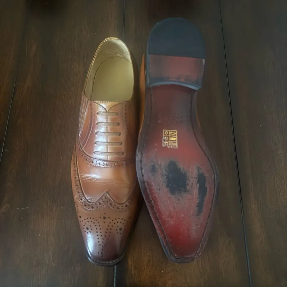 Maison Forte Classic Brown Leather Men's Dress Shoes 9